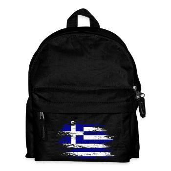 Greece flag used - Kids' Backpack - black - Front