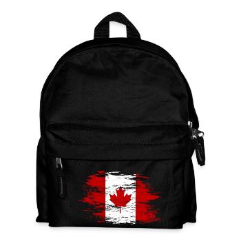 Canada flag used - Kids' Backpack - black - Front