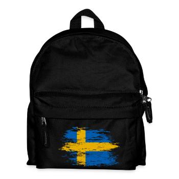 Schweden Flagge used - Kinder Rucksack - Schwarz - Vorne