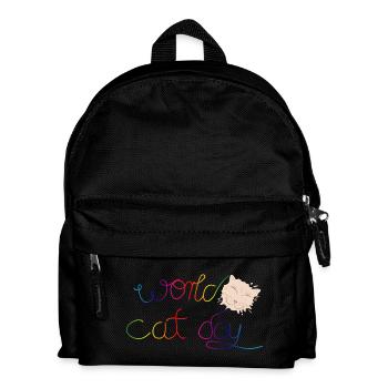 Katzen Typo für alle Katzenfreunde zum Katzentag - Kinder Rucksack - Schwarz - Vorne