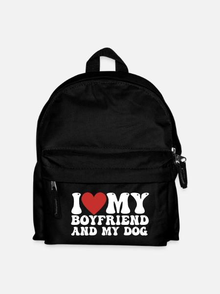 I love my Boyfriend and my Dog - Kids' Backpack - black