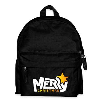 merry christmas font font graffiti star xmas - Kids' Backpack - black - Front