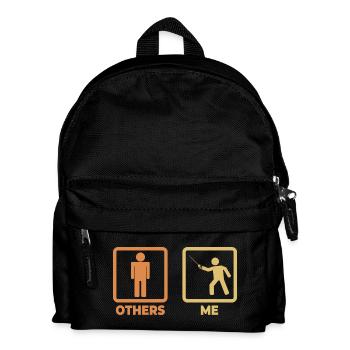 Fechter Strichmännchen - Kinder Rucksack - Schwarz - Vorne