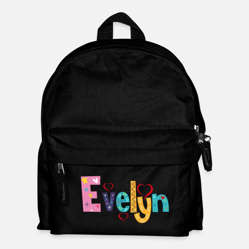 Personalisierter Evelyn-Name - Kinder Rucksack - Schwarz