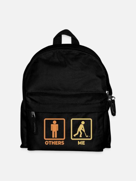 Feldhockey Strichfiguren - Kinder Rucksack - Schwarz