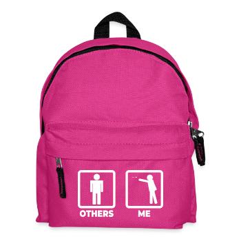 Dart Player Stick Figure - Kids' Backpack - fuchsia - Front