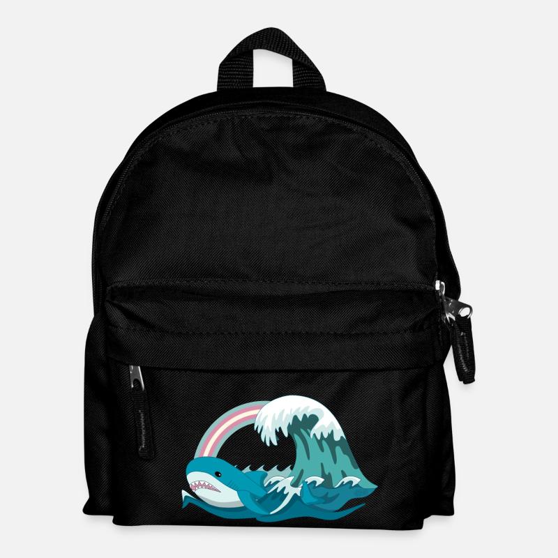 Pride Blahaj Pastell Regenbogen - Kinder Rucksack - Schwarz