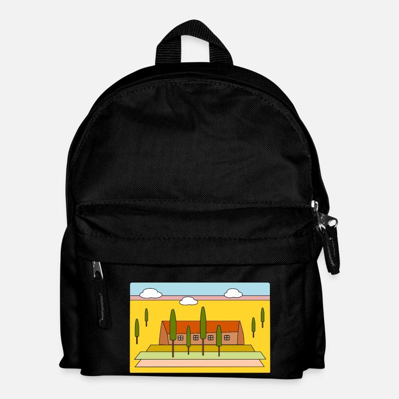 Landscape with cypress trees - Kids' Backpack - black