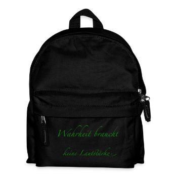 Wahrheit braucht keine Lautstärke - Kinder Rucksack - Schwarz - Vorne