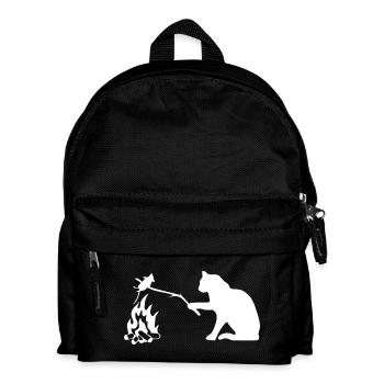 Silent Observer Cat by Campfire - Kids' Backpack - black - Front