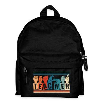 ASL Dolmetscher Gebärdensprache - Kinder Rucksack - Schwarz - Vorne