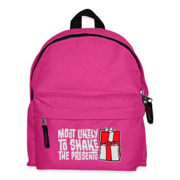 Most Likely to Shake the Presents Weihnachten Spaß - Kinder Rucksack - Fuchsia - Vorne
