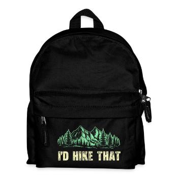 Ich würde diesen mutigen lustigen Wanderspruch draußen wandern - Kinder Rucksack - Schwarz - Vorne