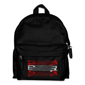 Österreich Flagge aus Angelruten Angler Fischen - Kinder Rucksack - Schwarz - Vorne