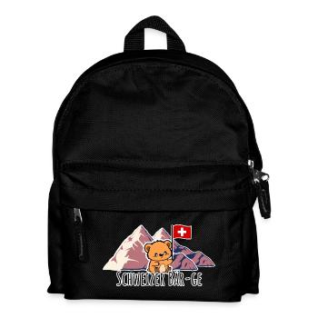 Schweizer Berge äh Bär-ge! putziger Schweizer Bär - Kinder Rucksack - Schwarz - Vorne