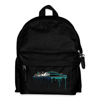 Sydney Skyline Neon Drop Print - Kids' Backpack - black - Front