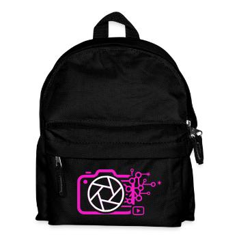Digital Camera AI Art Tech Vector - Kids' Backpack - black - Front