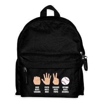 Rock, paper, scissors, nothing beats baseball - Kids' Backpack - black - Front