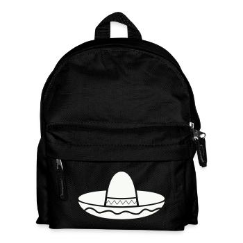 Sombrero Fiesta Pattern on Shirt - Kids' Backpack - black - Front