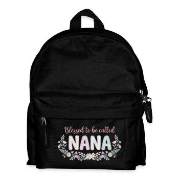 Nana Granny Flowers Gift Grandma Cute - Kids' Backpack - black - Front