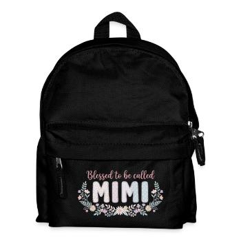 Mimi Granny Flowers Gift Cute Grandma - Kids' Backpack - black - Front