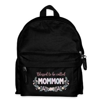 Mommom, Granny Flowers, Cute Grandma Gift - Kids' Backpack - black - Front