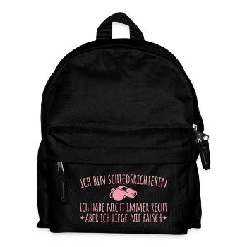 Schiedsrichterin liegt nie falsch - Unparteiische - Kinder Rucksack - Schwarz - Vorne