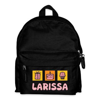 Larissa as a birthday cake - Kids' Backpack - black - Front