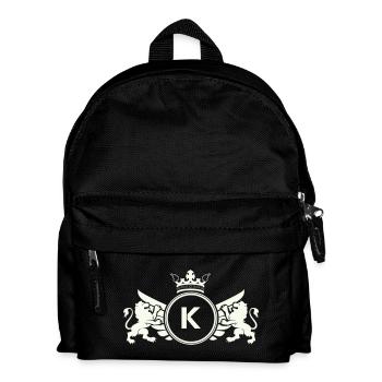 K Circle Coat of Arms Crown - Kids' Backpack - black - Front