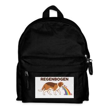 Beagle mit Regenbogenstrahl - Kinder Rucksack - Schwarz - Vorne