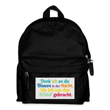 Bunte Nachtgedanken Schlafzitat - Kinder Rucksack - Schwarz - Vorne