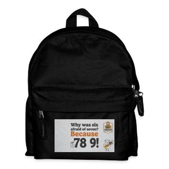 Zahlenspiel: 6 vor 7 Panik - Kinder Rucksack - Schwarz - Vorne