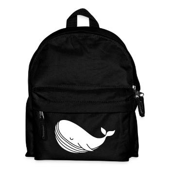 Wal Silhouette minimalistisches Meeresmotiv - Kinder Rucksack - Schwarz - Vorne