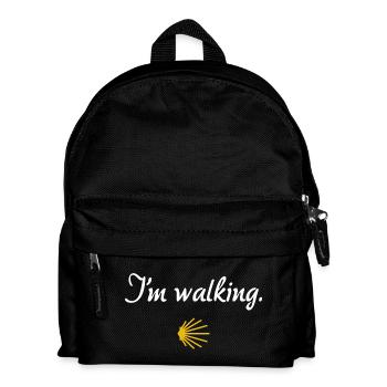 I'm walking | Way of St. James, Pilgrims, Santiago - Kids' Backpack - black - Front