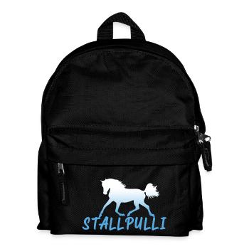Stallpulli Pferd Reiten Reitstall Reiterhof Stall - Kinder Rucksack - Schwarz - Vorne
