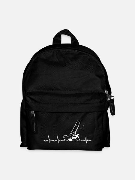 Windsurfing Heartbeat with Windsurfer - Kids' Backpack - black