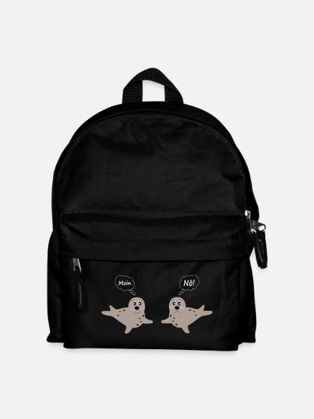 Seehund Seehunde Robbe Robben Tiere - Kinder Rucksack - Schwarz
