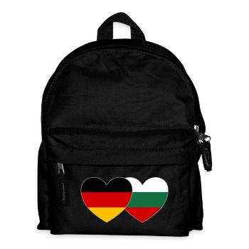 Germany Bulgaria Flag Heart - Kids' Backpack - black - Front