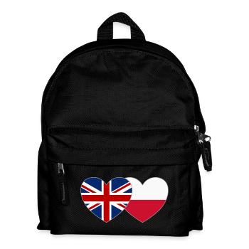Grande-Bretagne Pologne Drapeau Coeur - Sac à dos Enfant - noir - Devant