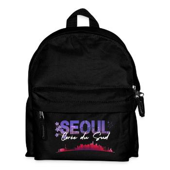 Seoul Night Skyline Floral - Kids' Backpack - black - Front