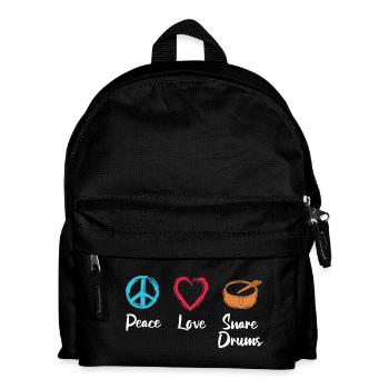 Frieden Liebe Trommel - Kinder Rucksack - Schwarz - Vorne