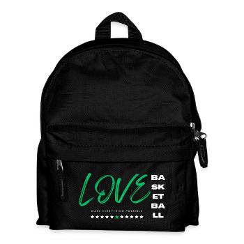 Love basketball green - Kids' Backpack - black - Front