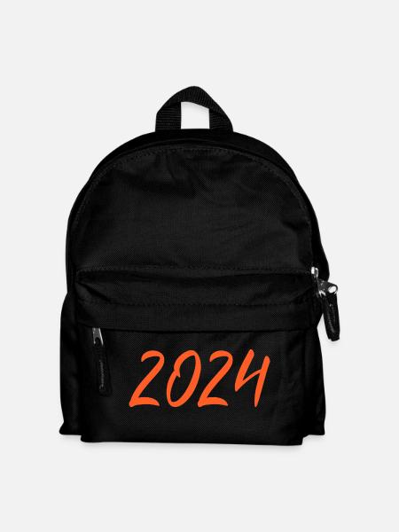 2024 Silvester Neujahr orangen - Kinder Rucksack - Schwarz