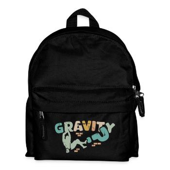 retro bouldering climbing wall usedlook icon logo - Kids' Backpack - black - Front