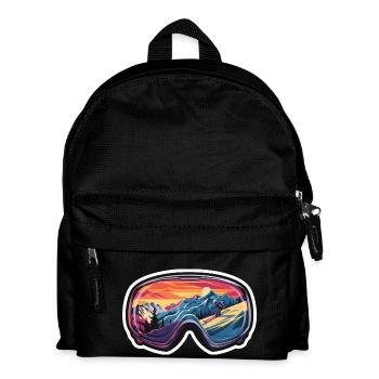 Skifahren Winterspaß Skibrille - Kinder Rucksack - Schwarz - Vorne