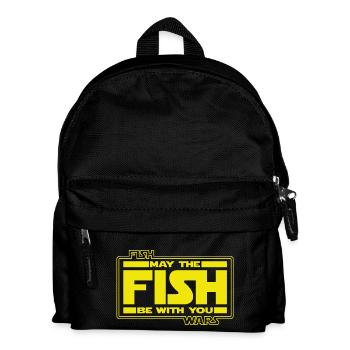 May the Fish be with YOU! (gelb/gelb) - Kinder Rucksack - Schwarz - Vorne