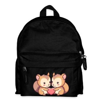 Squirrel Couple Love Valentine's Day - Kids' Backpack - black - Front