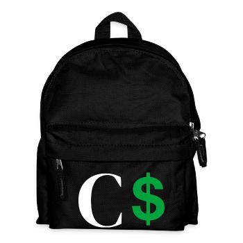 Lettre c dollar - Sac à dos Enfant - noir - Devant