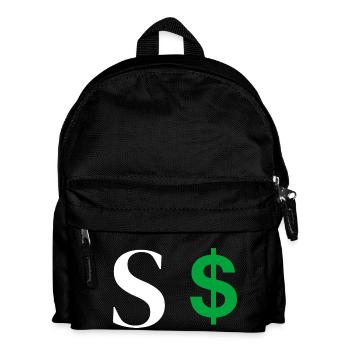 Lettre s dollar - Sac à dos Enfant - noir - Devant