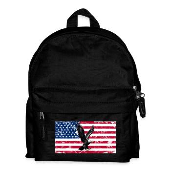 Aigle de la Liberté sur le drapeau américain - Sac à dos Enfant - noir - Devant